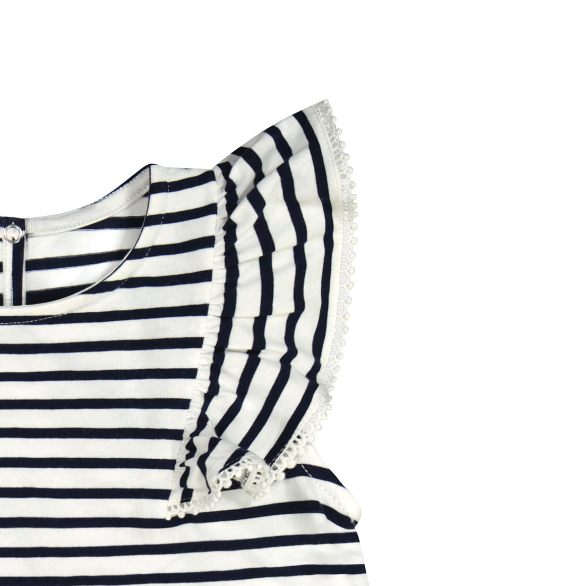 Flutter Sleeve Dress - Breton Stripe