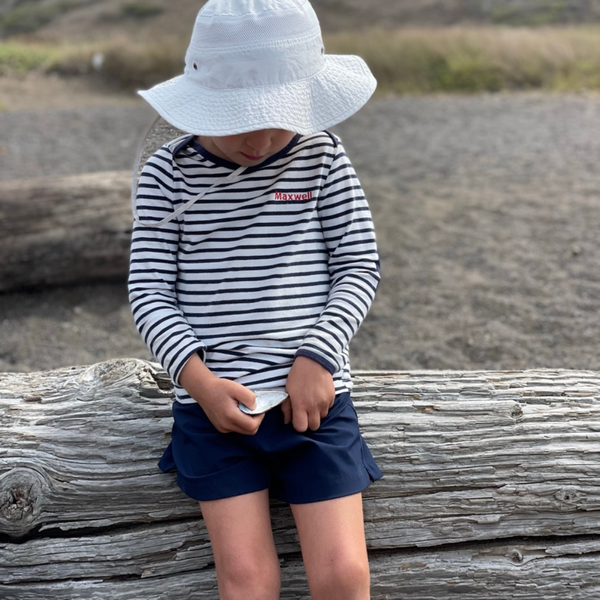 Navy striped tee sale