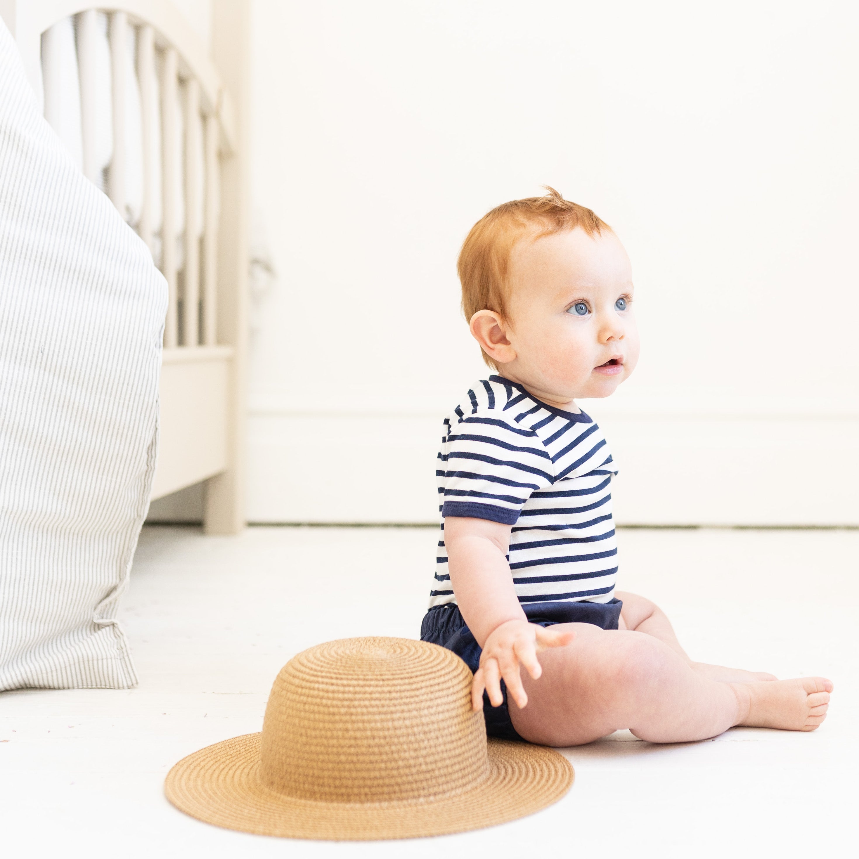 Organic Bodysuit - Breton Stripe Ringer Tee